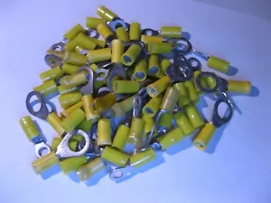 Posten Klemmen-Crimpfahne sortiert mit gelben Kunststoffisolatoren NOS - Bild 1 von 4