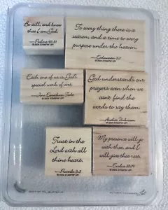 Juego de estampillas de goma montadas de 6 versos Stampin' Up Words of Wisdom 2004 retiradas - Imagen 1 de 5
