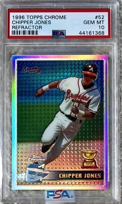 1996 TOPPS CHROME REFRACTOR CHIPPER JONES RC PSA 10 LOW POP - Image 1 of 4