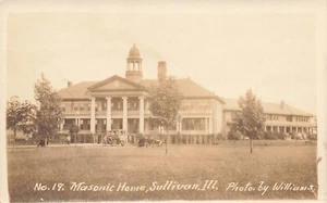 LP32 Sullivan Illinois Masonic Home Masons Fraternal 1916 RPPC Postcard - Imagen 1 de 3