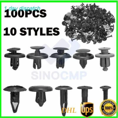 100 件后备箱螺丝铆钉套装汽车保险杠挡泥板适用于起亚塑料扣件夹 — 第 1/4 张图片