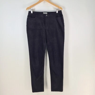 Jigsaw womens dress pants 12 black velour skinny cotton zip fly 113342 - Image 1 of 4