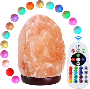 5.5 Inch Himalayan Salt Lamp Night Light with Remote Control, Upgraded 16 Colors - Picture 1 of 12
