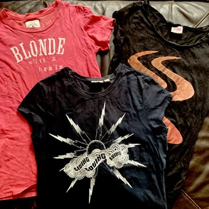 3 x T-shirts Women’s 10 Bundle Abercrombie and Fitch, X2, Quoz, Black Pink - Picture 1 of 5