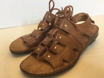 NATURALIZER Women's Lace-Up Gladiator Tan Leather Sandals Size 7.5M - Image 1 of 4