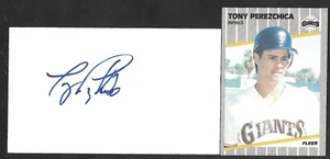 Tony Perezchica ( Debut 1988 ) SF CLEV AZ  SIGNED AUTOGRAPH AUTO 3x5 INDEX COA - Picture 1 of 1