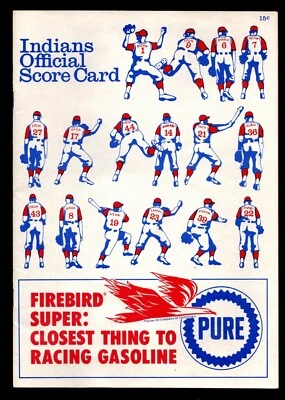 1967 Cleveland Indians Official Score Card - unmarked - vs. California Angels - Image 1 of 4