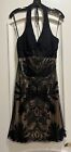 Sue Wong LBD Little Black Dress Beaded Embroidered Halter Cocktail Sheath Size 6