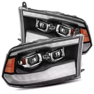 AlphaRex For 2009-2018 Dodge Ram Halogen Projector Headlights Black - Picture 1 of 10