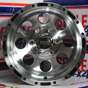 15x10 6x139.7 6x5.5 -46 OFFSET SCALE 4x4 S52 MACHINE BLACK 8 HOLE TRUCK 4 WHEELS - Picture 1 of 5