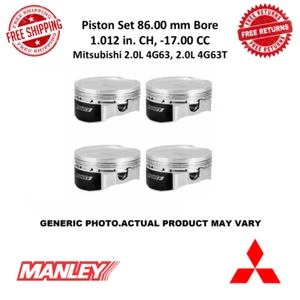Manley Piston Set 94 mm Stroke Extreme Duty 86 mm Bore For Mitsubishi 2.0L 4G63 - Picture 1 of 9