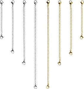 D-Buy 8 Pcs Necklace Extender Gold and Silver Plated Bracelet Extender Extender - Picture 1 of 12