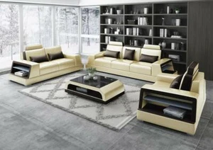 Multifunktions Couch Relax Sofa Leder Polster Dreisitzer Design 3er Neu Couchen - Bild 1 von 9