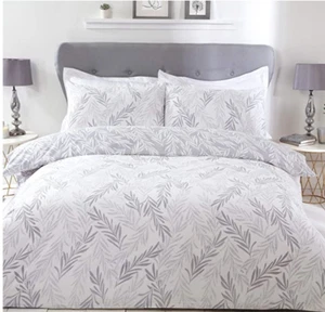 Hoja de arrastre para dormir gris floral blanco reversible suave fácil cuidado polietileno algodón - Imagen 1 de 8