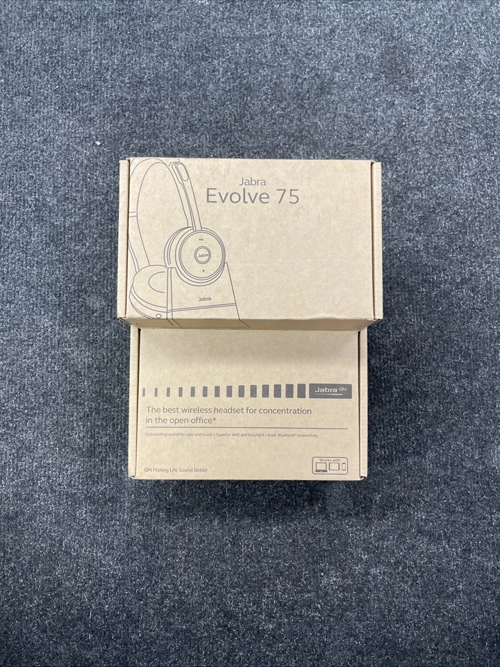 Jabra Evolve 75 Stereo Wireless Headset with Charging Stand - Brand New - Image 1 of 4