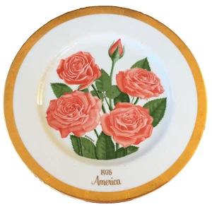 Vntg 1976 America Rose All American Rose Society Bookout Gorham China USA Plate - Picture 1 of 5