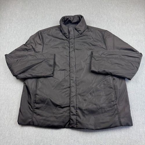 Prada Giacca Uomo Extra Large Nero Nylon Giacca a Vento Finto Collo Made In Italy