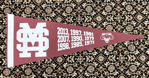 Mississippi State Bulldogs Baseball CWS 2013 CWS 24x9.25 Baseball Pennant WOW Cover