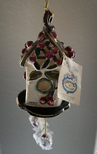 BLUE SKY Hanging Ceramic Birdhouse Candle Holder Clayworks Heather Goldminc NEW