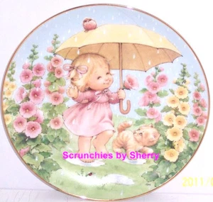 Plato de coleccionista Puddle Pals Girl Kitty Rain Blessed Are Ye Danbury como nuevo de colección - Imagen 1 de 2