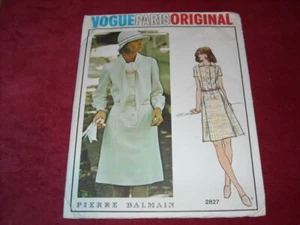 🌼 VOGUE PARIS ORIGINAL #2827-DESIGNER PIERRE BALMAIN-DRESS PATTERN 10 or 12 FF - Picture 1 of 2