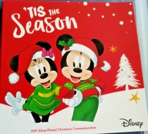 Mickey & Minnie Maus Münze – Christmas“ – inkl. Karte Silber  999/1000 Limitiert - Bild 1 von 3