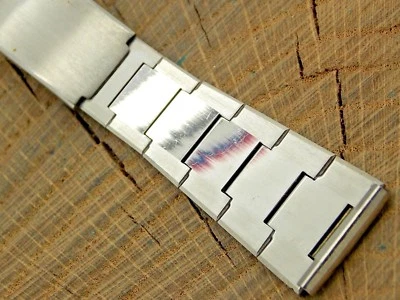 Correa de reloj Baldwin vintage 19 mm despliegue de acero inoxidable para hombre sin usar nueva en stock Foto 1 de 4