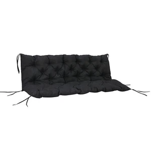 Outsunny Tufted Bench Cushions Outdoor Furniture 3-Seater Replacement Black - Picture 1 of 9