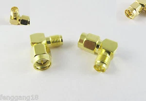 2pcs SMA Male Plug To RP-SMA Female Right Angle 90 Degree RF Connector Adapter - Picture 1 of 7