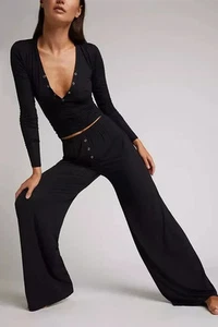 Womens Large Negative Underwear Whipped Track Pant Black NEW $190 MSRP - Picture 1 of 5