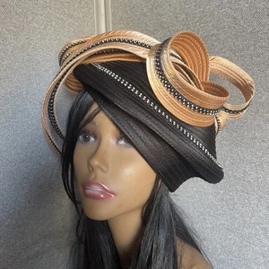 Sombreros Donna Vinci Couture Negro/Dorado Estilo 1214 Usados Nuevos Nunca Usados - Imagen 1 de 10