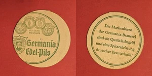 Germania Goldene Medaillen rund Fehldruck Brauerei Bierdeckel Bier - Picture 1 of 1