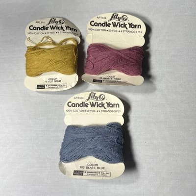 3 Vintage LILY Candle Wick Yarn - Image 1 of 3