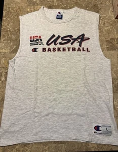 Vintage 90s USA Basketball Shirt Olympics Dream Team Champion Size Large Tank - Picture 1 of 8