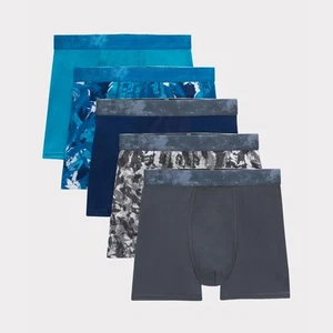 Hanes Boxer Briefs 5-Pack Boys Tween X-Temp No Ride Up Assorted Prints & Solids - Picture 1 of 8