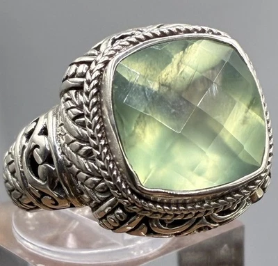 Anillo Sarda “U Calm My Soul” en Prehnita y Árbol de la Vida Plata de Ley Talla 8 Foto 1 de 4