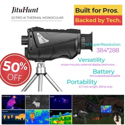 50%OFF! JITUHUNT 384x288 Thermal Monocular Pocket Portable Thermal Scope Hunting - Image 1 of 4