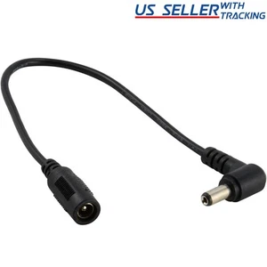 Cable adaptador de ángulo recto de alimentación de CC 5,5 mm x 2,1 mm conector de barril macho a hembra - Imagen 1 de 2