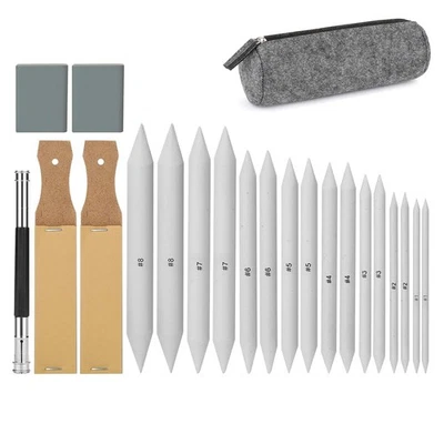 22 PCS Sketch Drawing Tools, 16 Blending Stumps Set with 2 Sandpaper Pencil9490 Foto 1 de 4