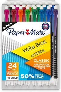 Paper Mate Mechanical Pencils 0.7mm Write Bros. Classic Number 2 Pencil Set Offi - Picture 1 of 6