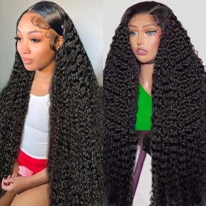 30 Inch Deep Wave Lace Front Wigs Human Hair 200 Density 13x6 HD Lace Frontal... - Picture 1 of 7