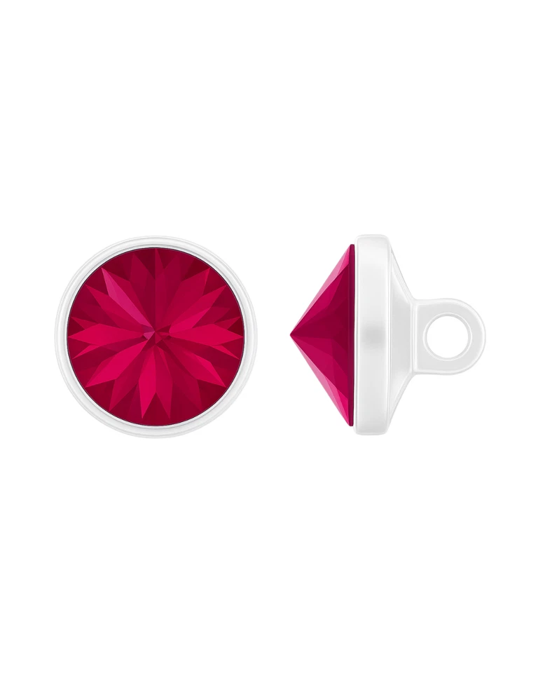 Swarovski 1770/147 Rivoli Button 16mm Clear Plastic Shank Fuschia (502) - 1pc - Image 1 of 2