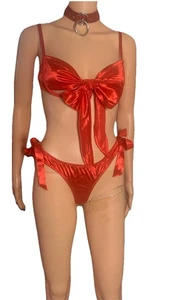 Rojo Sexy 2 piezas Sujetador Ropa Interior Corbatas En Los Lados Se Ajusta Talla Única S-m Nuevo Plus Gargantilla - Imagen 1 de 4