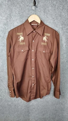 Vtg PJ Western Wear Mareh Pearl Snap Shirt Pockets  70s/80s - Image 1 of 4