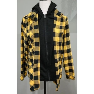 Chaqueta a Cuadros CiSono Colección Mujer Grande Cremallera Negra y Amarilla a Cuadros - Imagen 1 de 7