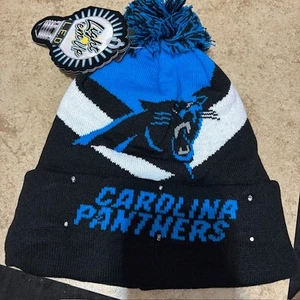 NWT FOCO NFL Big Logo Colorblock Knit Light Up Beanie, Carolina Panthers - Picture 1 of 5