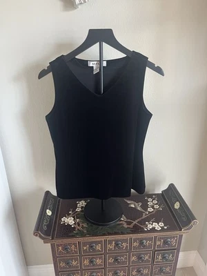 Alfani Top Medium Black V Neck Sleeveless Stretch Velvet Elegant - Image 1 of 4