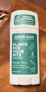 Green Goo Plants Pits CLARITY & FOCUS Grapefruit Patchouli 2.25 Oz New - Picture 1 of 2