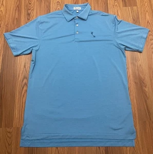 Peter Millar Polo Shirt Mens Large Summer Comfort Performance Blue - Picture 1 of 10