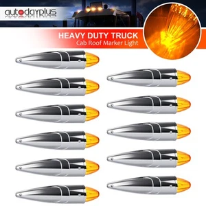 11X Amber 10.25" 17Diodes Led Torpedo Big Rig Cab Marker Roof Clearance Light - Picture 1 of 9